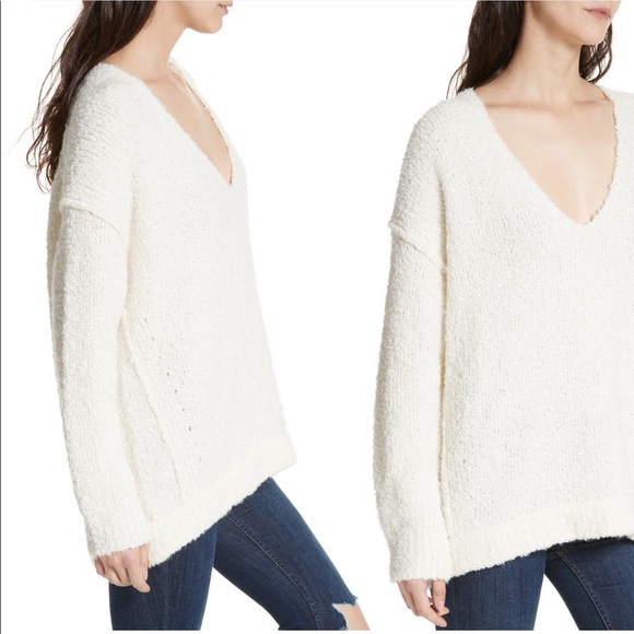 Free People Lofty Deep V Neck Sweater - Picture 4 of 11